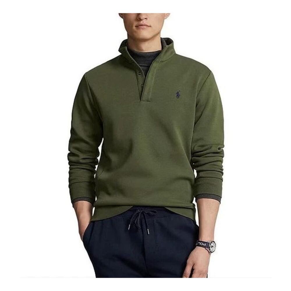 Polo Ralph Lauren 2XL Double-Knit Quarter Snap Pullover, Green